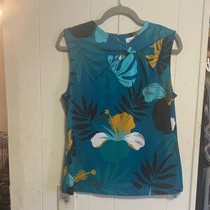 Liz Claiborne Teal Floral Blouse